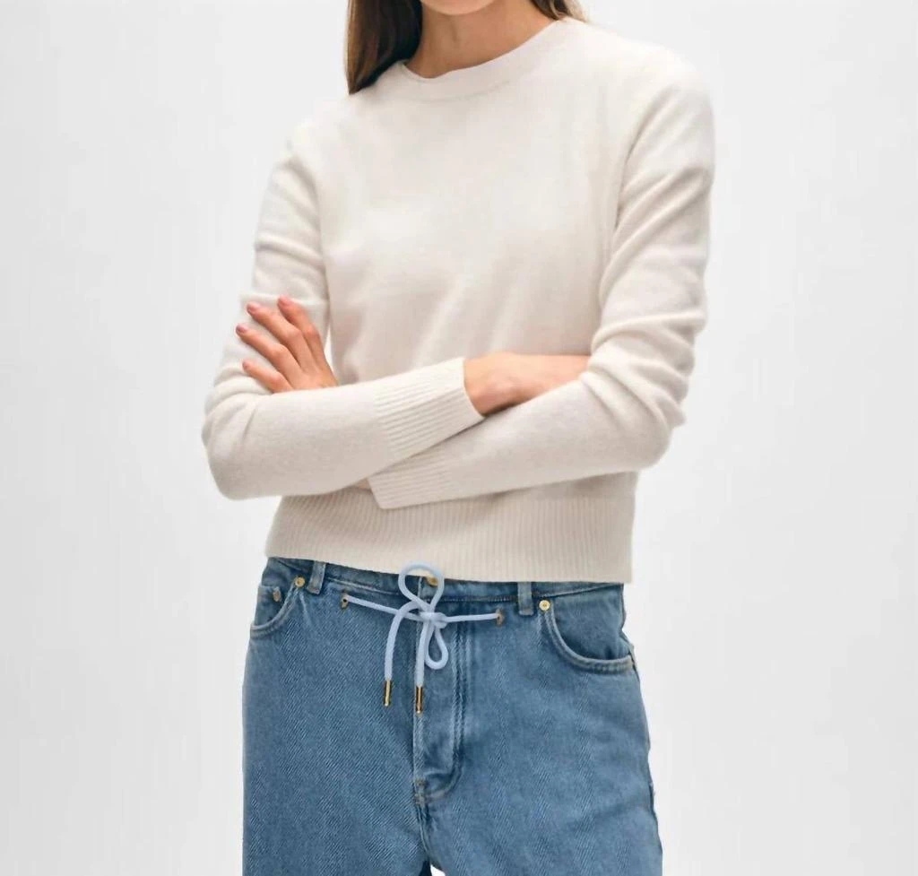 White + Warren Cashmere Classic Crewneck Tee In Soft White 1