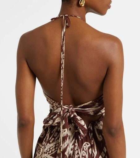 brown halterneck maxi dress Evelyn Halter Maxi Dress main image 1