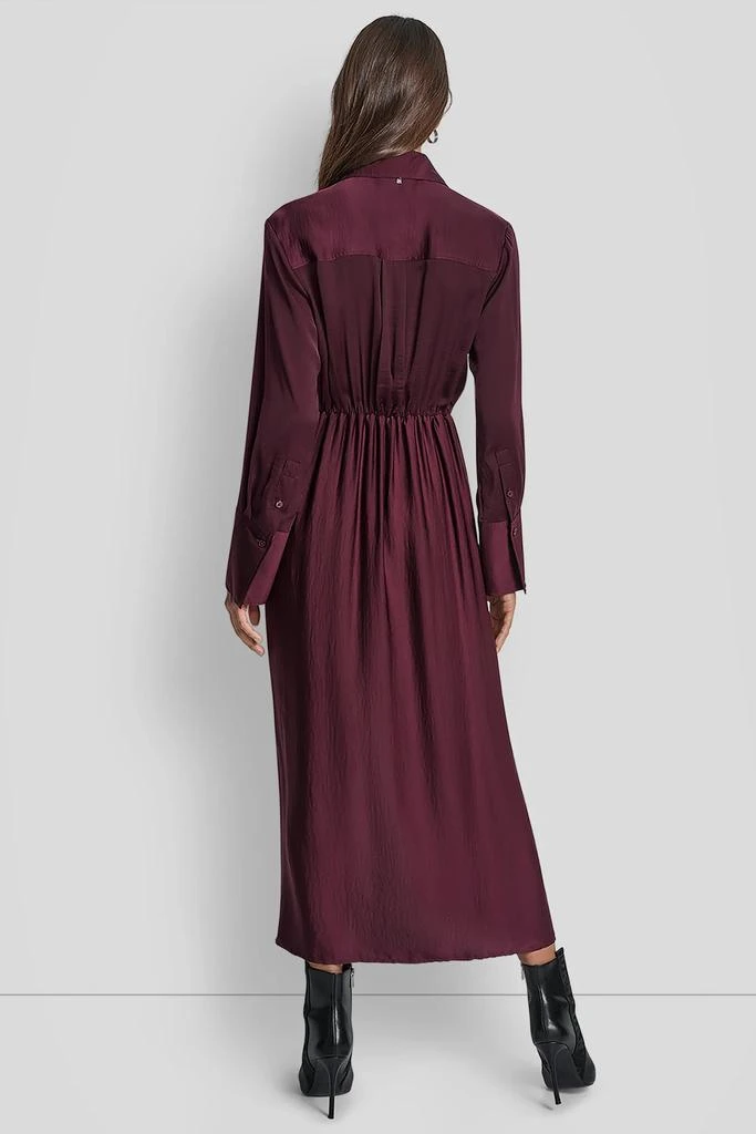 DKNY LONG SLEEVE BUTTON FRONT SHIRT DRESS WITH TIE WAIST - Shirts - Free  Shipping - BeyondStyle