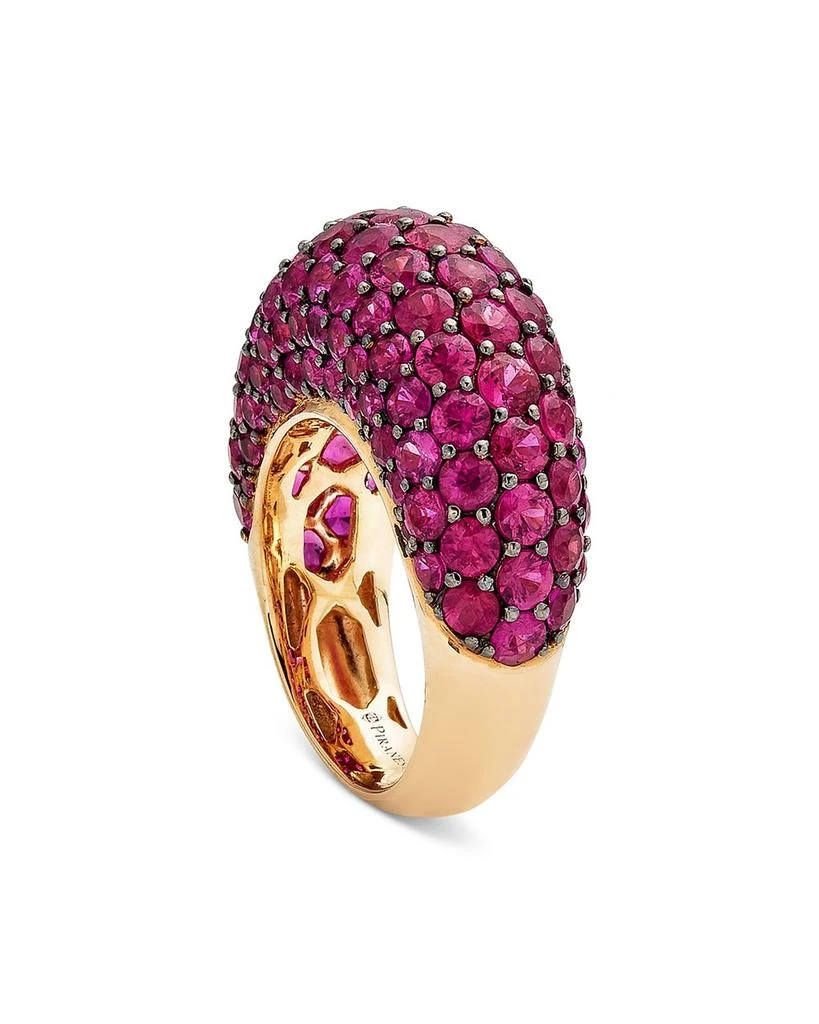 Piranesi 18K Rose Gold Dome Pink Sapphire Pavé Large Statement Ring 1