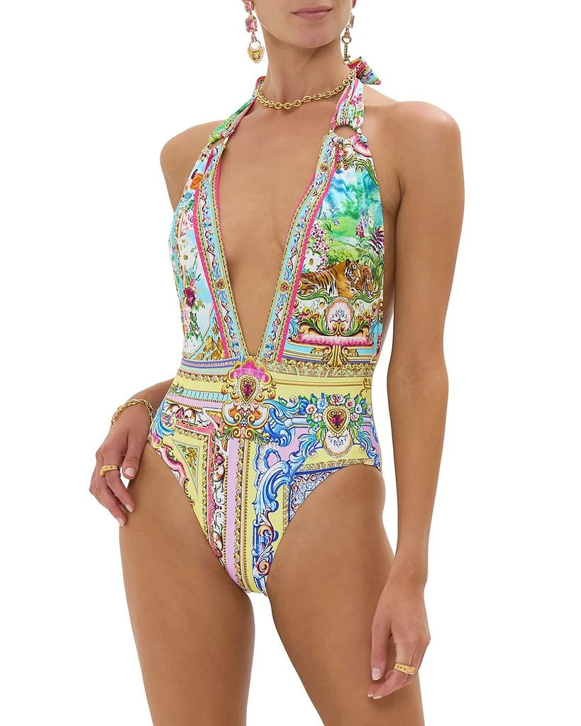 Camilla Plunge Halter One Piece Swimsuit 4