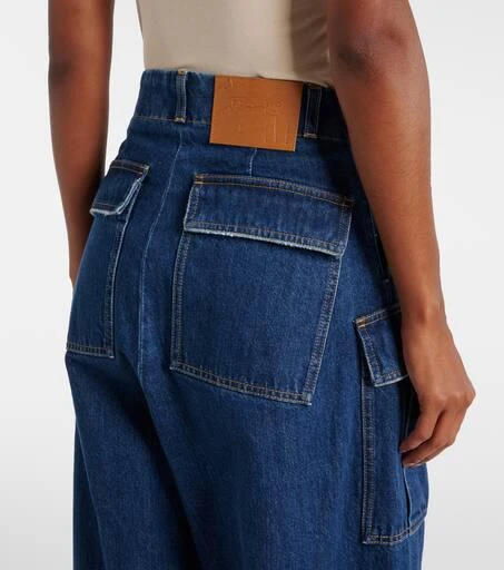 Plan C Mid-rise denim wide-leg pants 6