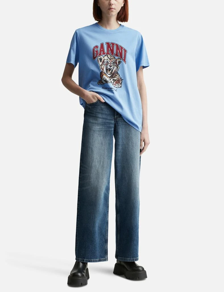 Ganni Basic Jersey Tiger Relaxed T-shirt 4