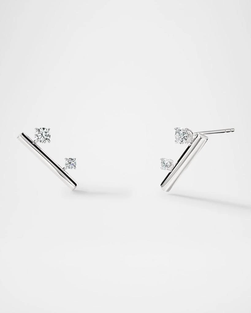 Hearts On Fire Barre 18K White Gold Floating Diamond Climber Earrings 1