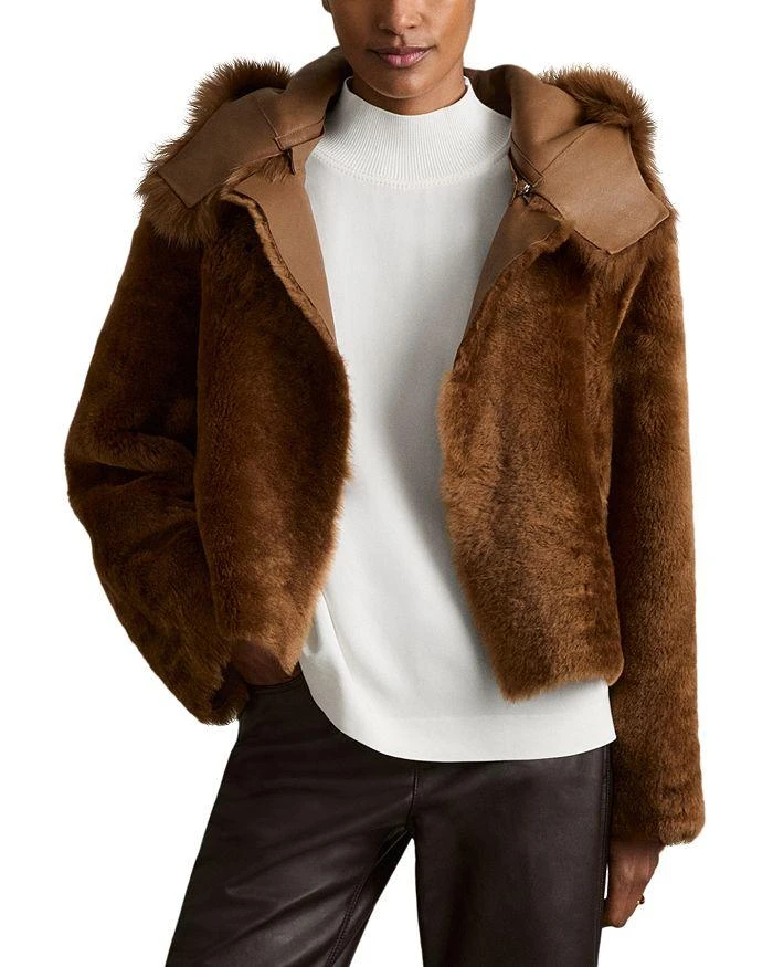 REISS Laure Hooded Shearling Jacket 1
