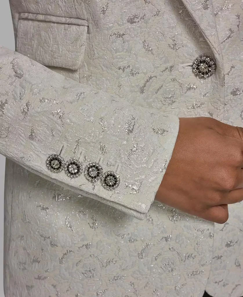 Karl Lagerfeld Paris Women
s Button-Front Collared Woven Jacket 4