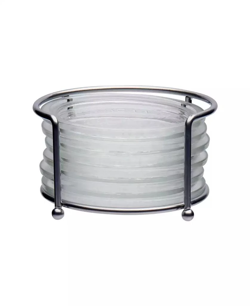 MASON CRAFT 
MORE 7 Piece Glass Coaster Set with Holder 5