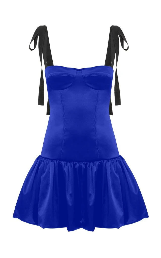 Anna October Anna October - Patrice Bustier Satin Mini Dress - Blue - S - Moda Operandi 1