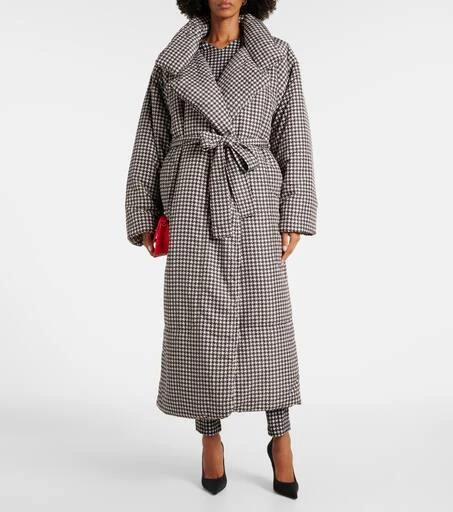 Norma Kamali Sleeping Bag houndstooth wrap coat 8