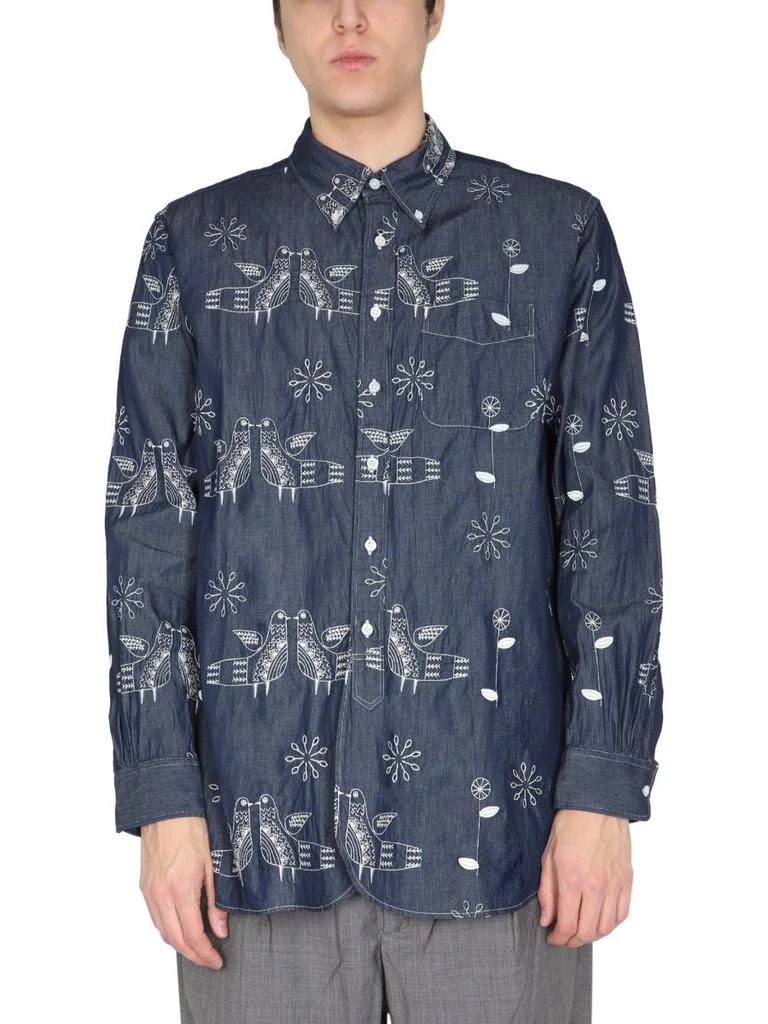 Engineered Garments Engineered Garments Bird Embroidered Buttoned Shirt 1