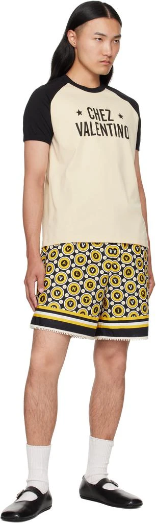Valentino Black 
Yellow Bulles Royales Print Shorts 4