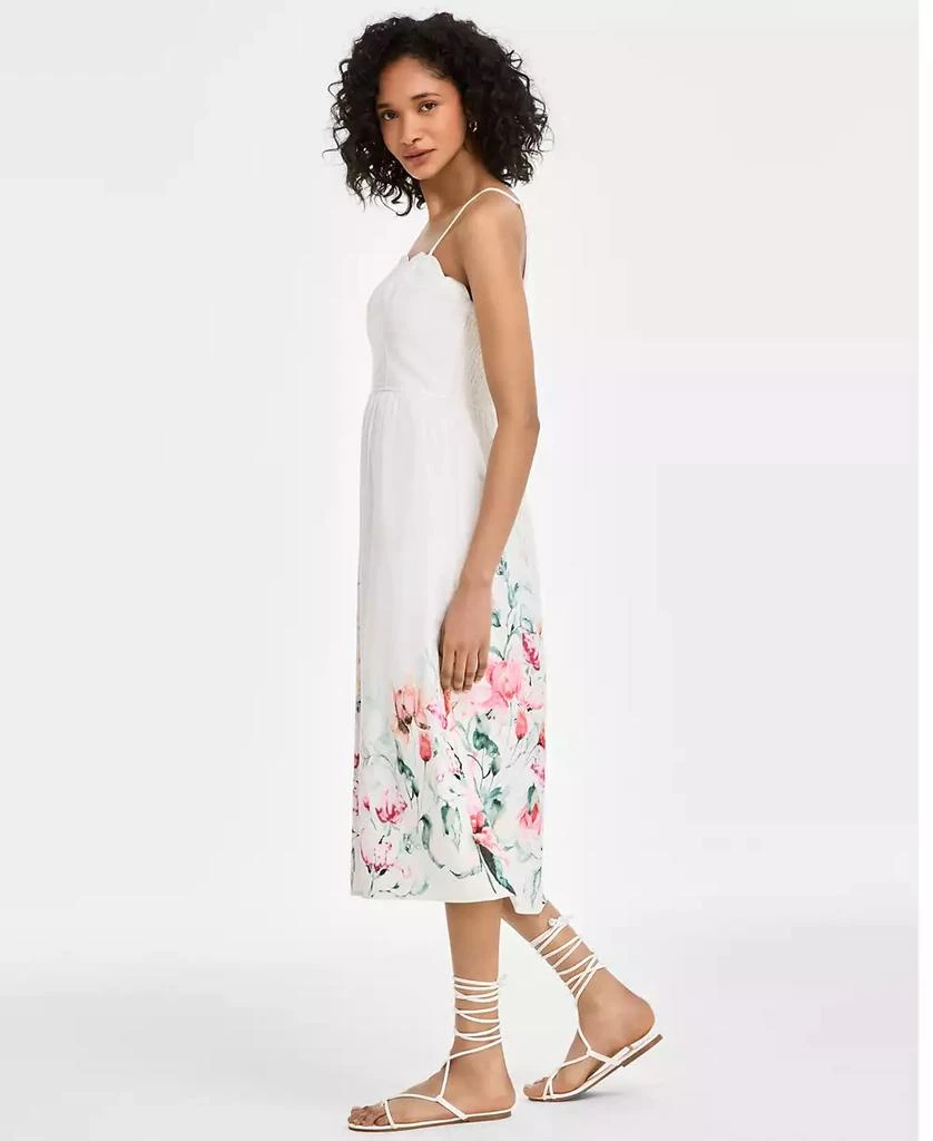 City Studios Juniors' Scalloped-Neck Placed Floral Midi Dress 3