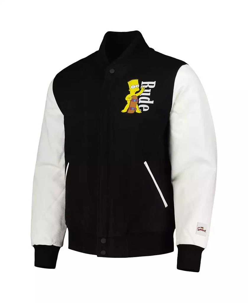 Freeze Max Men's Black The Simpsons Rude Full-Zip Varsity Jacket 2