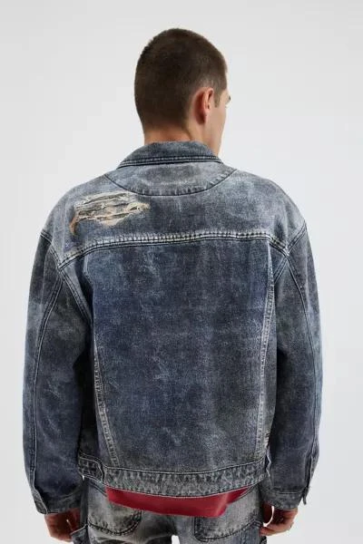 GUESS JEANS GUESS ORIGINALS Printed Mending Denim Jacket 2