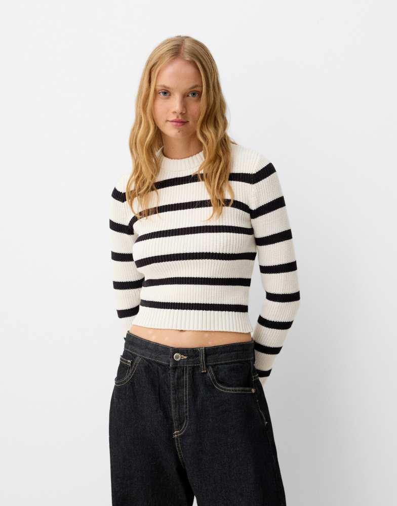 Bershka Bershka round neck sweater in black
