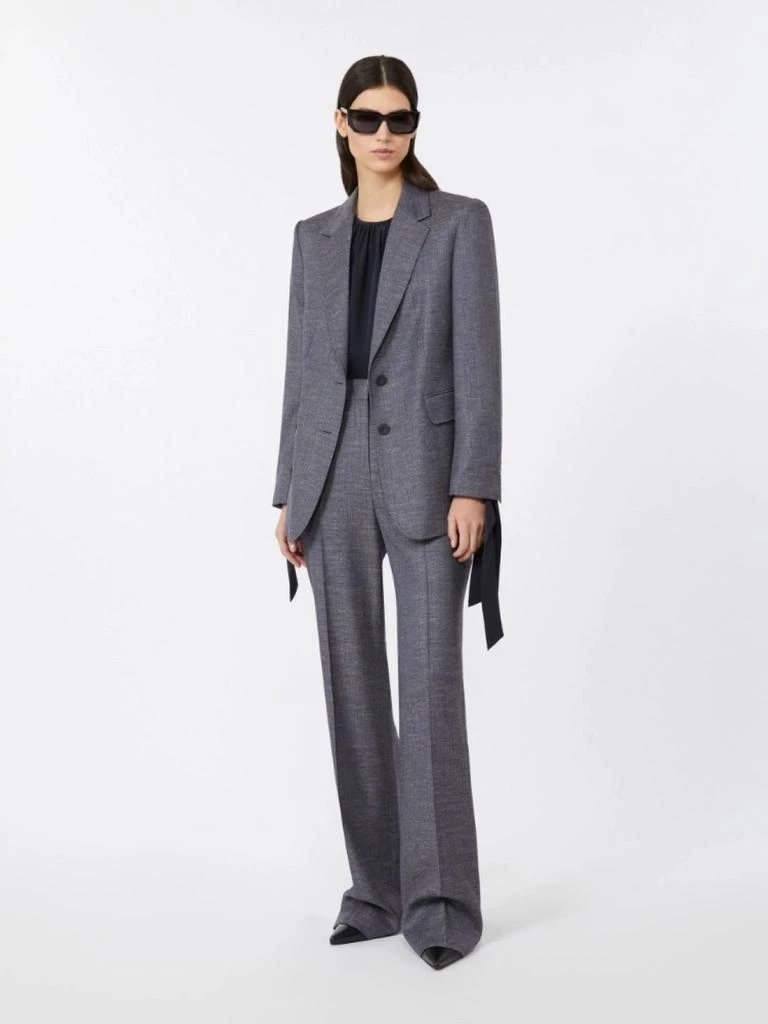 Max Mara Structured Tailored Blazer In Deep Blue-Grey 2