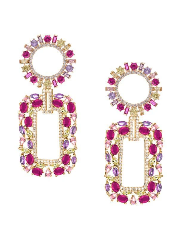 Eye Candy LA Julieta 18K Goldplated & Cubic Zirconia Drop Earrings 1