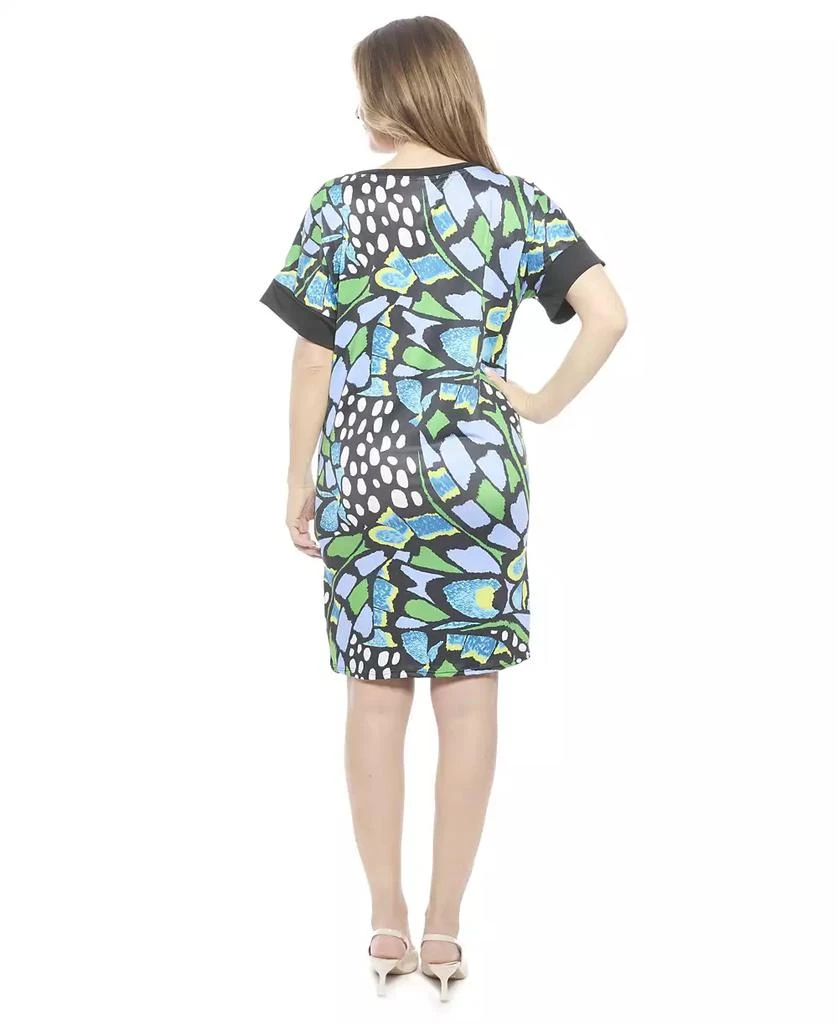 24seven Comfort Apparel Women
s Butterfly Short Sleeve Knee Length T-Shirt Dress 3