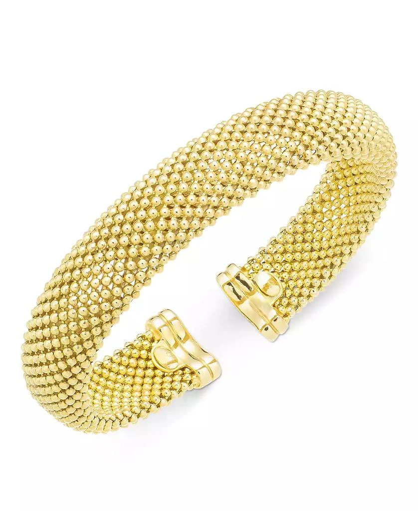 Italian Gold Mesh Bangle Bracelet in 14k Gold over Sterling Silver 1