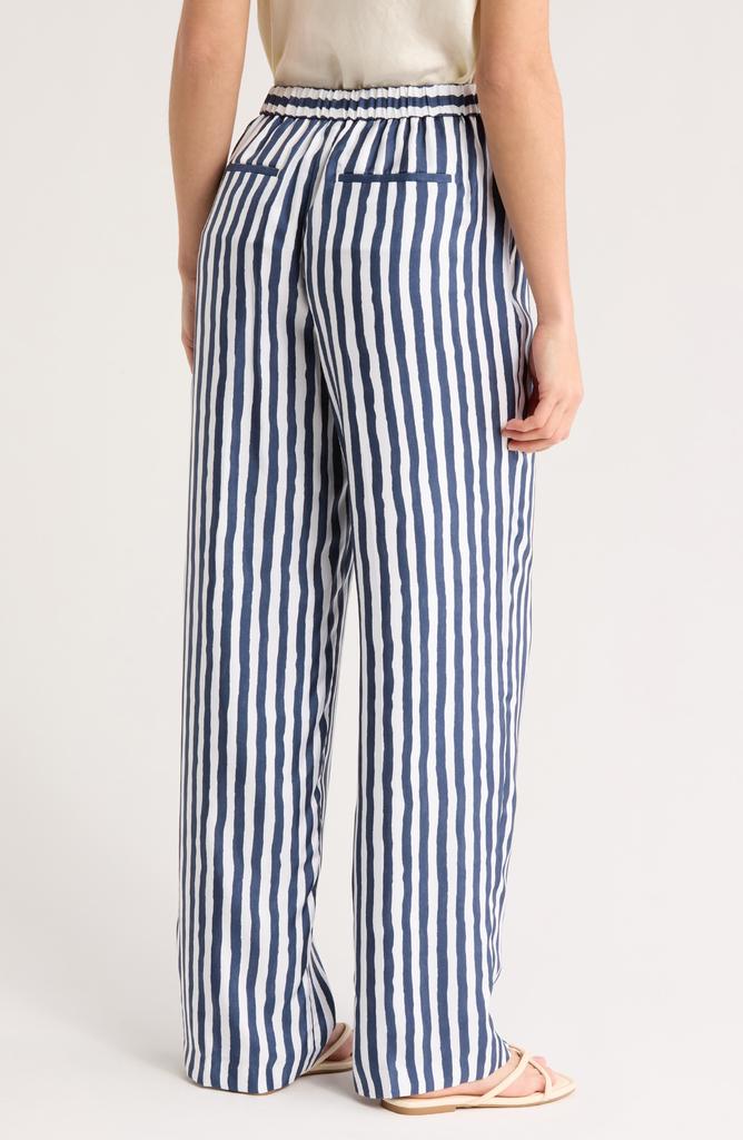 Theory Relax Stripe Silk Pull-On Pants