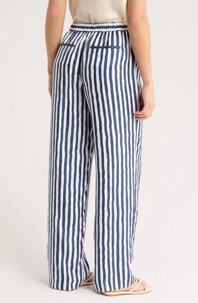 Theory Relax Stripe Silk Pull-On Pants 2