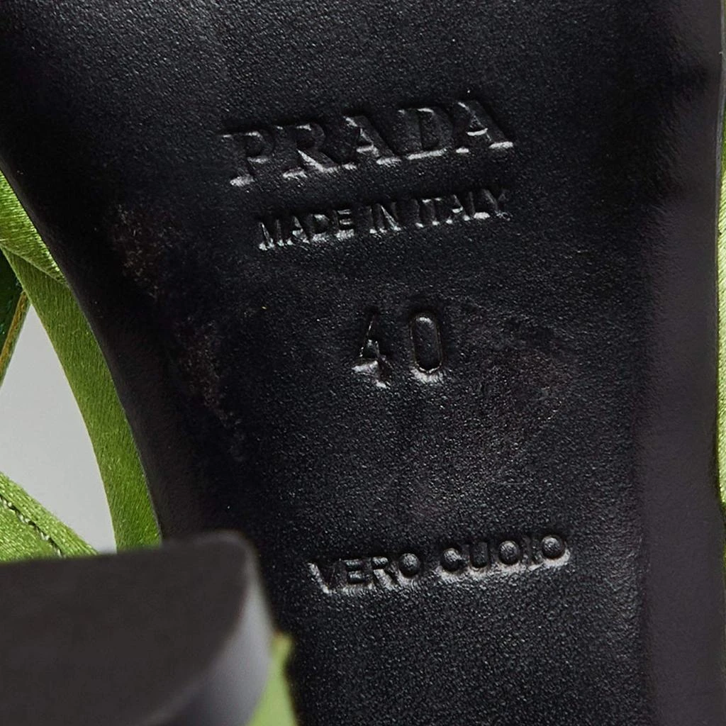 Prada Prada Green Satin Strappy Open Toe Platform Slingback Sandals Size 40 8