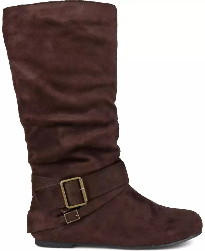 Journee Collection Women's Shelley Rouched Buckle Mid Shaft Boots 2
