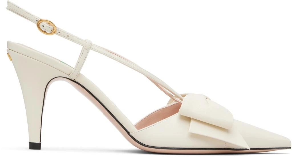 Valentino Off-White Bowow Slingback Kidskin Heels