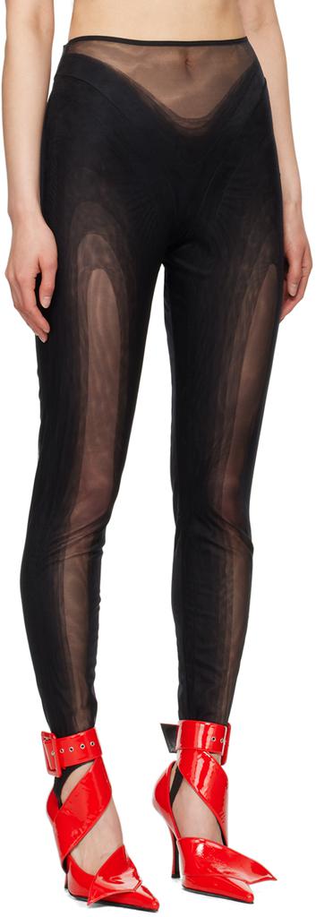 Mugler Black Illusion Leggings