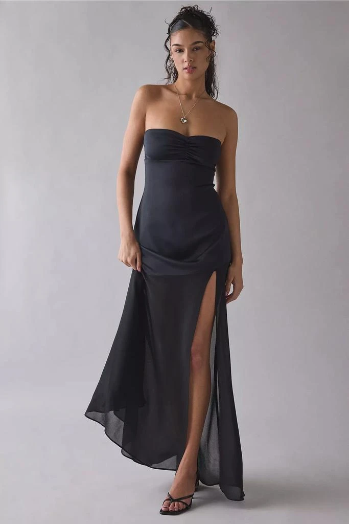 slim fit dress slacks Say Goodnight Denim Halter Mini Dress Mid Wash main image 1