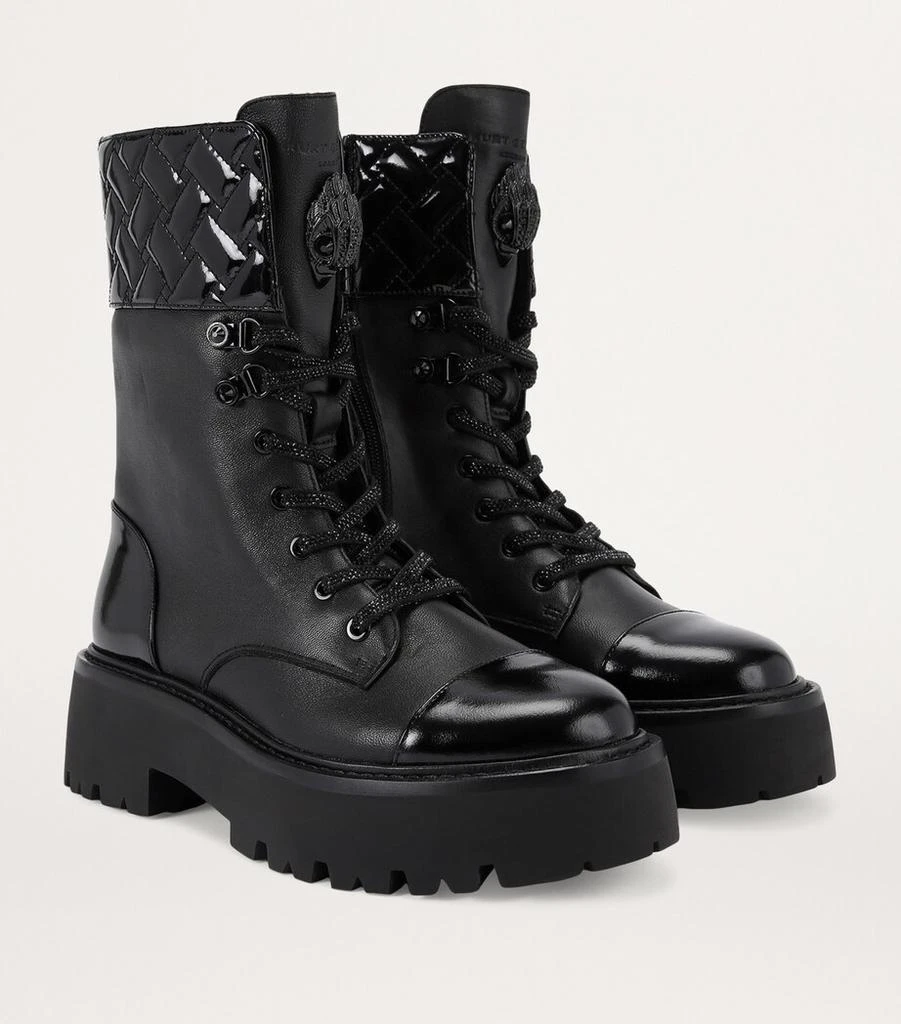 Kurt Geiger Leather Kensington Cuffed Lace-Up Boots 2
