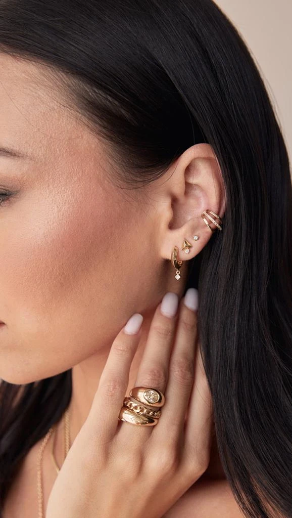 Zoe Chicco 14k Small Triangle Pyramid Single Stud Earring 3