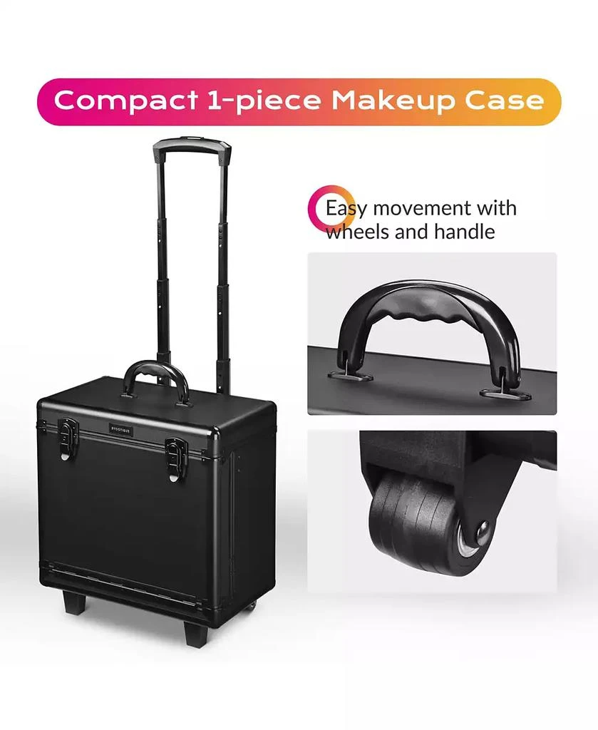 Byootique PVC Hair Makeup Train Case Baber Salon Clipper Trimmer Tool Appliance Box Black 2