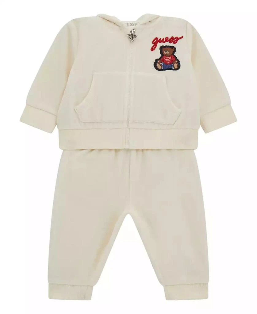 GUESS Baby Boys 2-Piece Velour Sweatshirt and Sweatpants Set