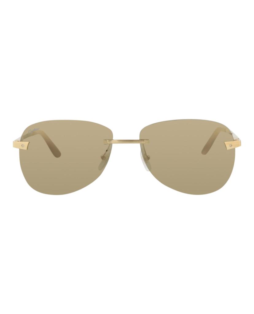 Cartier Aviator-Frame Metal Sunglasses