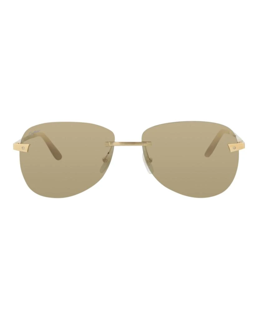 Cartier Aviator-Frame Metal Sunglasses 1