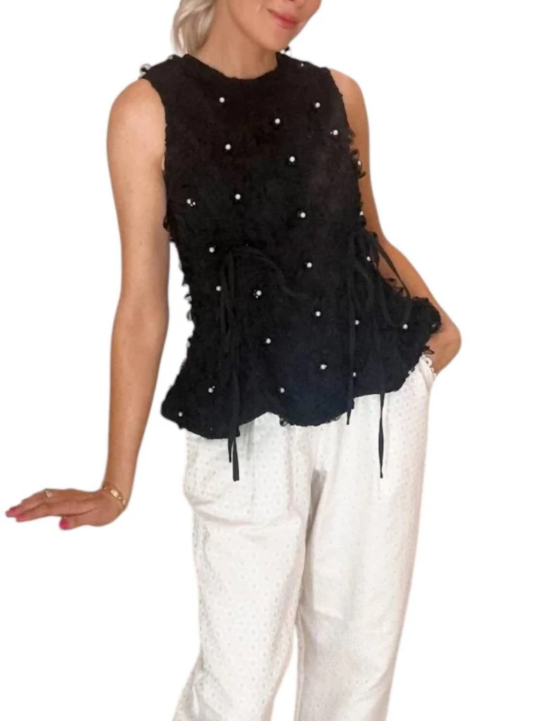 Sister Jane Samara Floral Top In Black 3