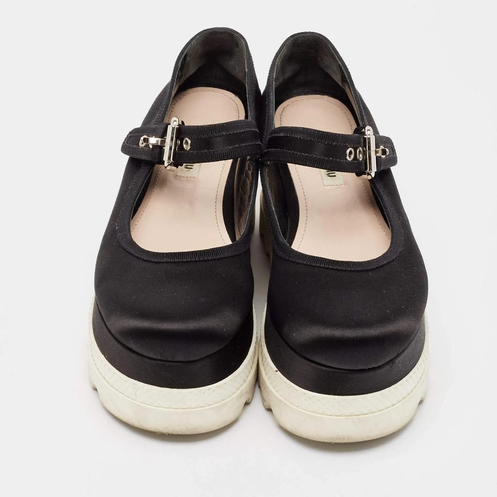 Miu Miu Miu Miu Black Satin Mary Jane Platform Sneakers Size 36 3