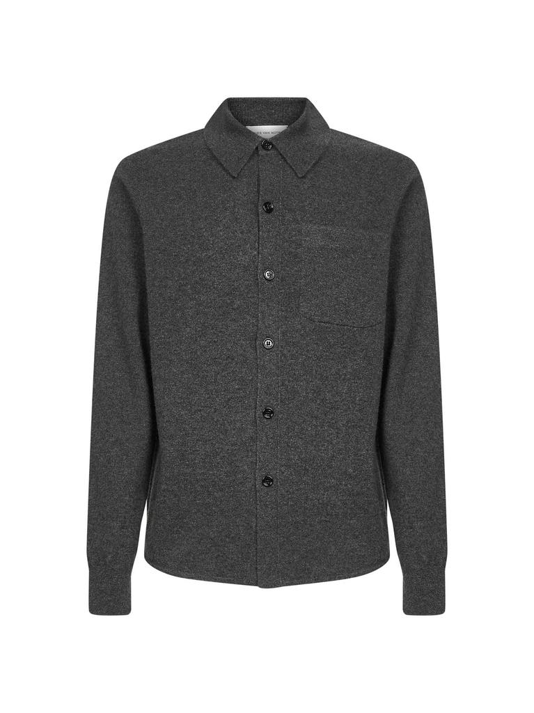 Dries Van Noten DRIES VAN NOTEN | Grey cashmere knit shirt