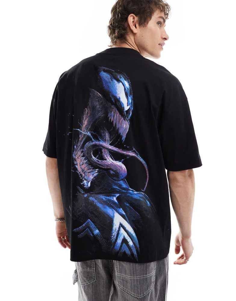 ASOS ASOS DESIGN Marvel unisex oversized t-shirt with graphic Venom prints in black 1