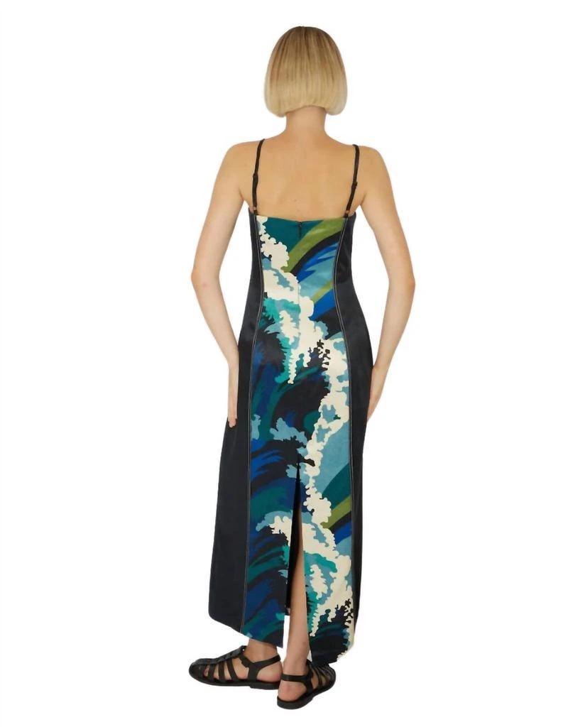 ALEMAIS Wave Midi Dress In Blue 3