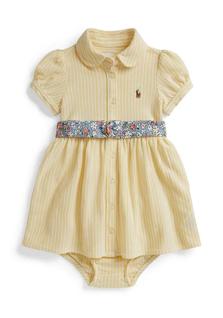 Ralph Lauren Belted Oxford Mesh Polo Dress & Bloomer