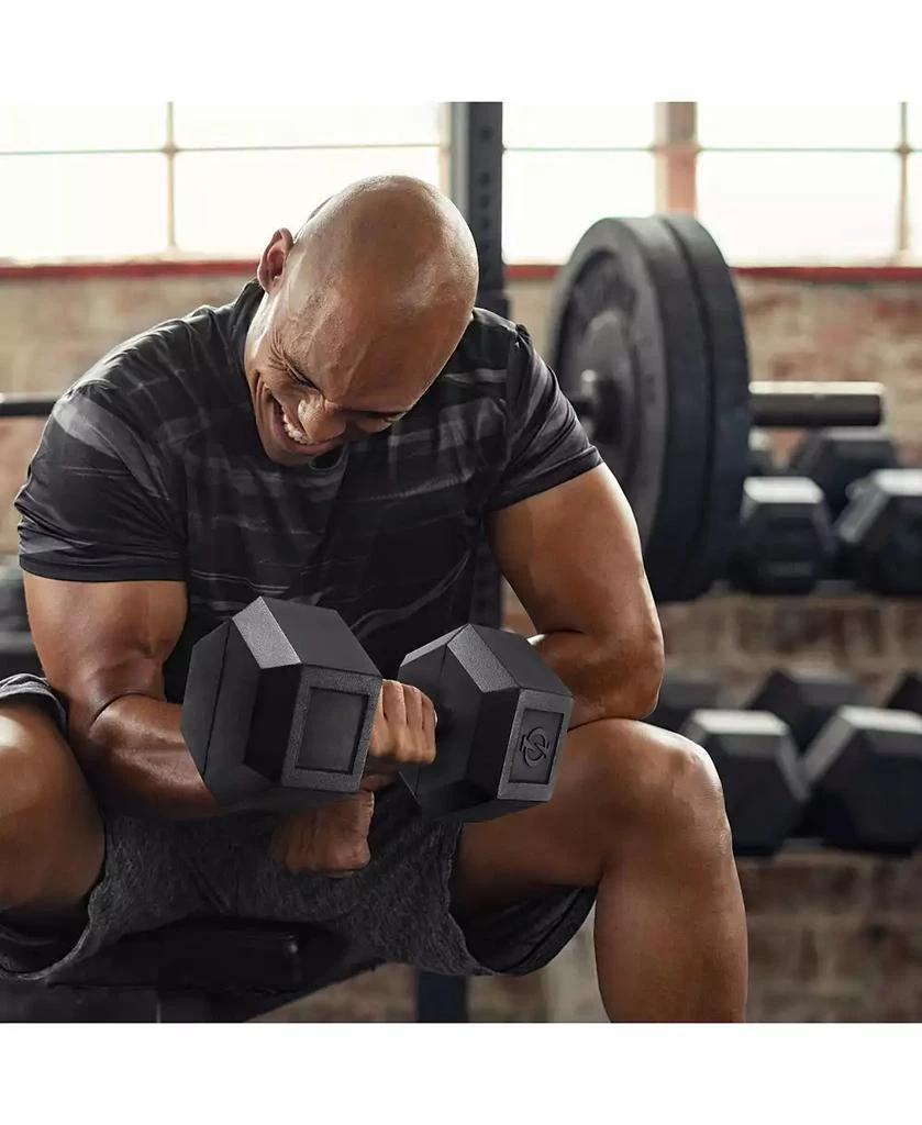 Philosophy Gym Rubber Coated Hex Dumbbell Hand Weight, 25 lbs 5