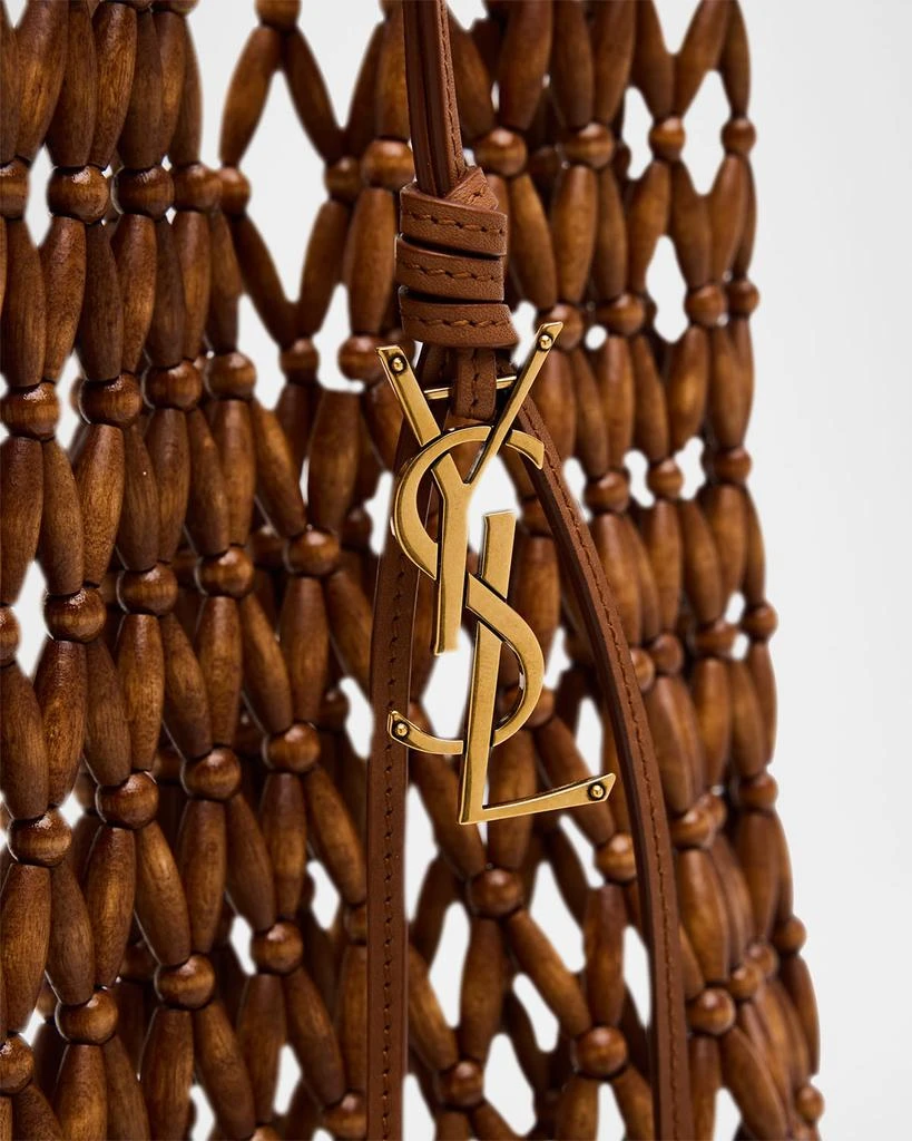 Yves Saint Laurent Le 5 A 7 YSL Hobo Bag in Beaded Wood 3