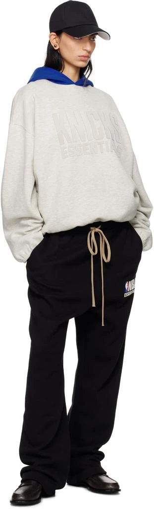 Essentials Gray & Blue NBA Knicks Pull Over Hoodie 5