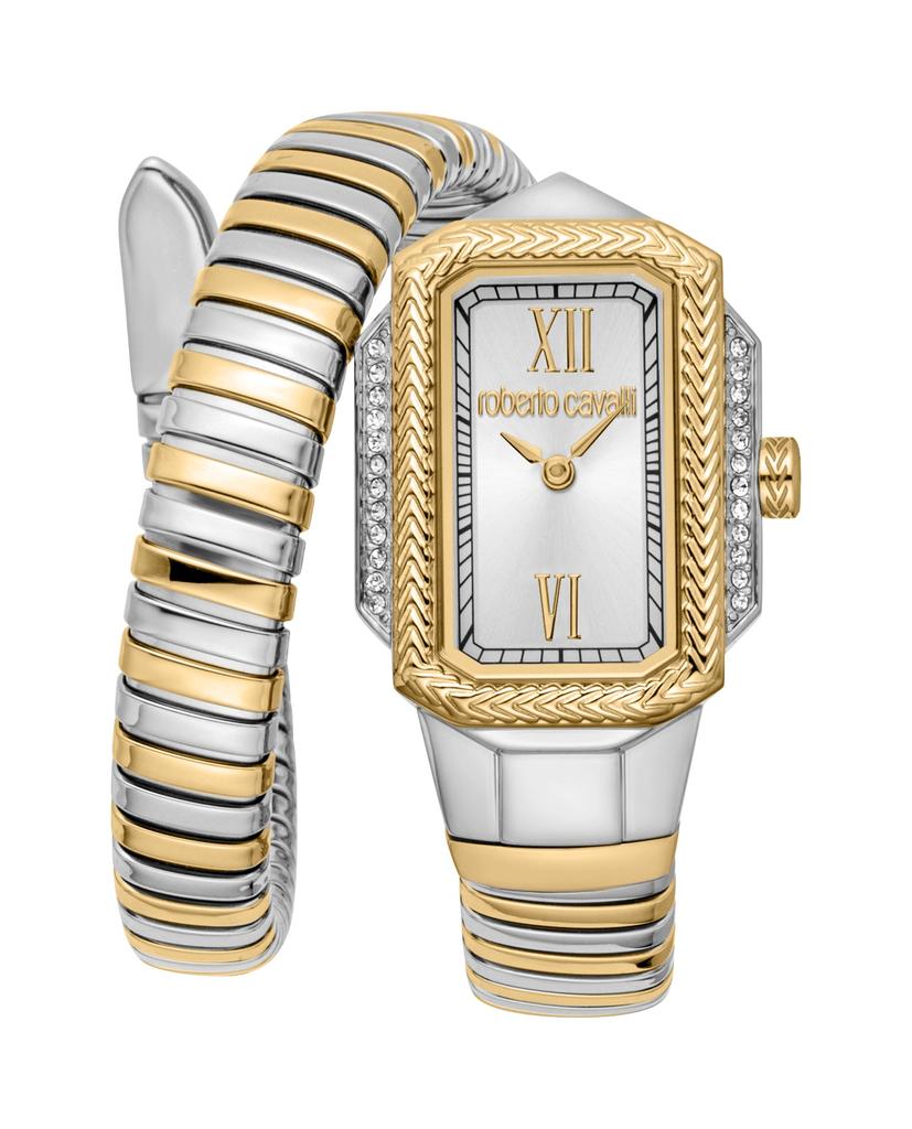 Roberto Cavalli Women Snake Stainless Steel Two Tone Silver & Gold Color Watch