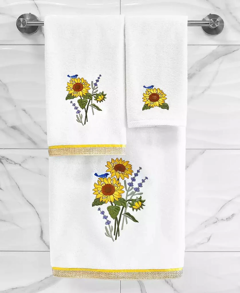Linum Home Textiles Turkish Cotton Girasol Embellished 2-Pc. Bath Towel Set 2