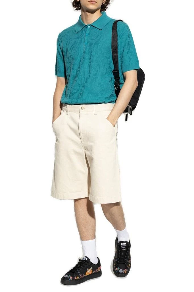 Versace Versace Barocco-Jacquard Short-Sleeved Polo Shirt 4