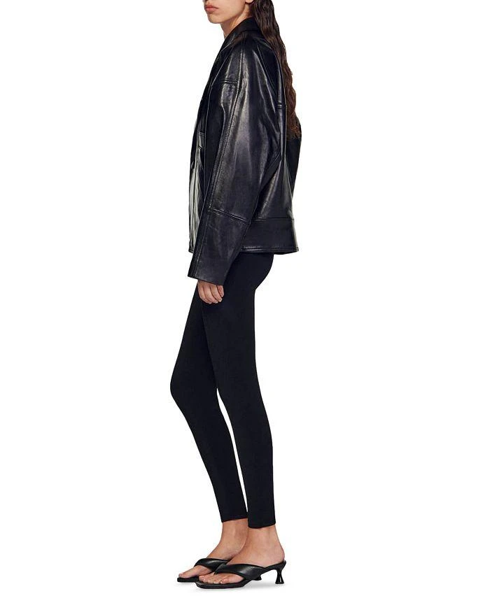 Sandro Clem Oversized Leather Jacket 4