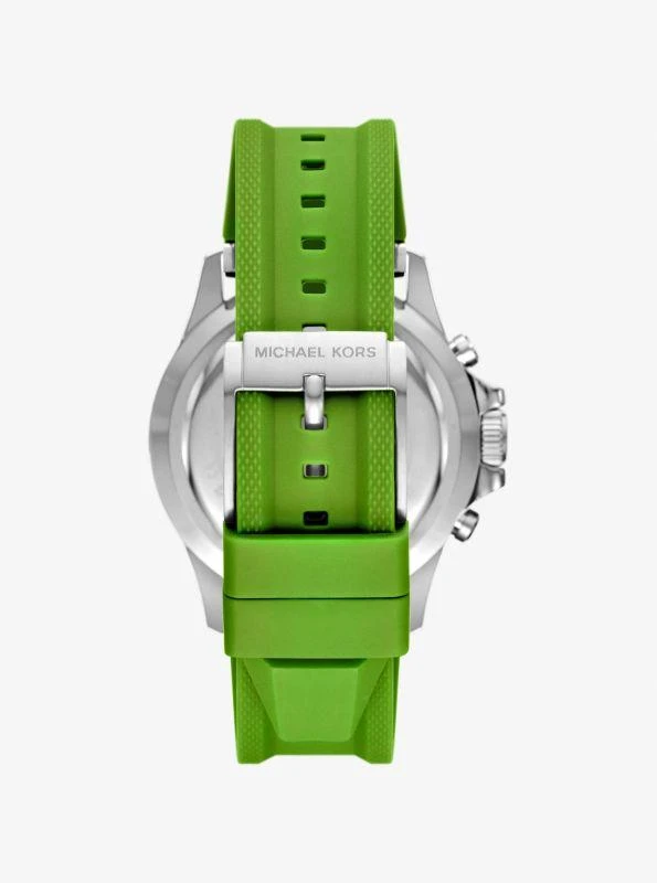 Michael Kors Oversized Everest Silver-Tone and Silicone Watch 3